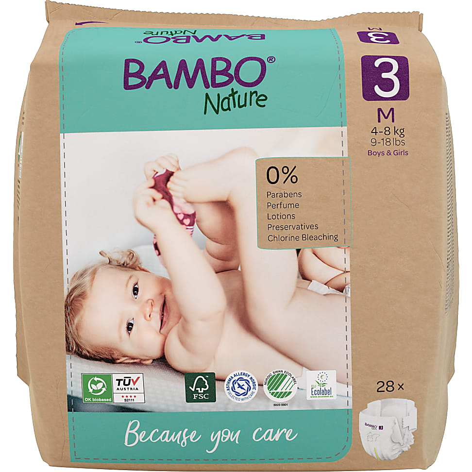 Bambo Nature Windeln - Midi - Größe 3 - Packung mit 28 Windeln