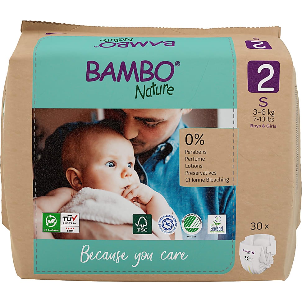 Bambo Nature Windeln - Mini - Größe 2 - Packung mit 30 Windeln