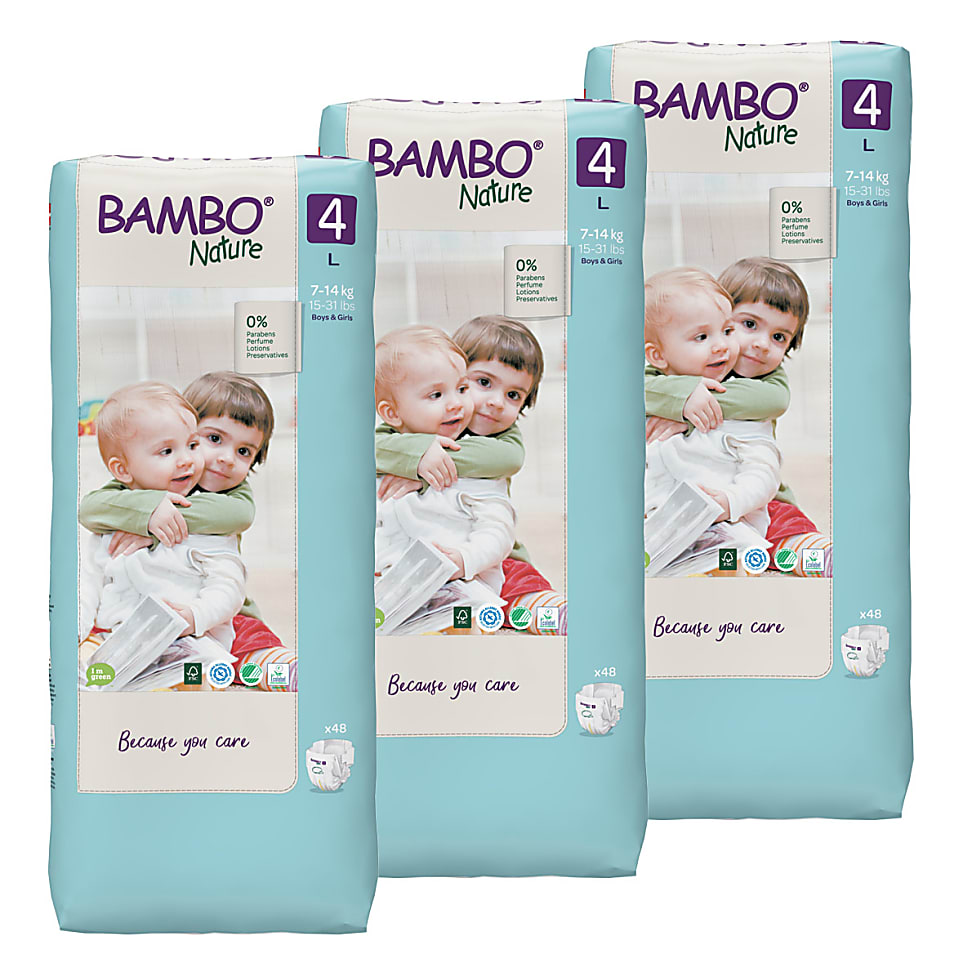 Bambo Nature Windeln Größe 4 Economy Pack (144 Stück)