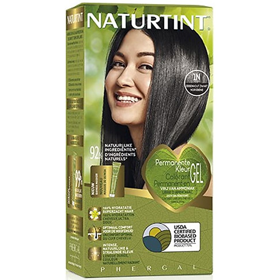 Naturtint Permanent Natürliche Haarfarbe - 1N Ebony Black - Tiefsch...
