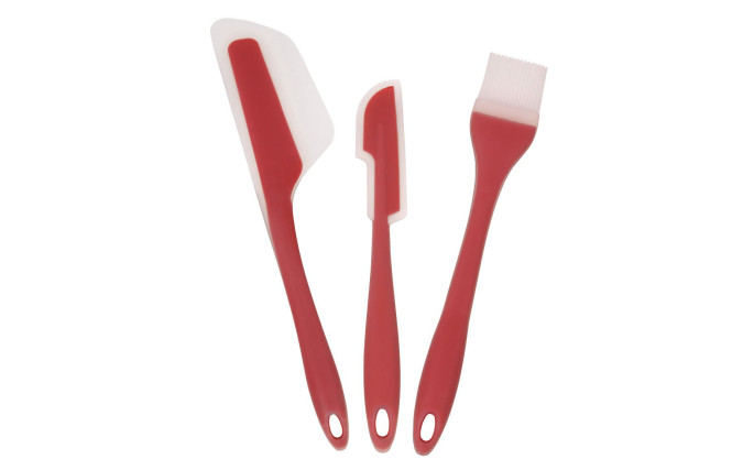 Culinario Backhelfer-Set aus Silikon/Nylon,3er-Set, in rot