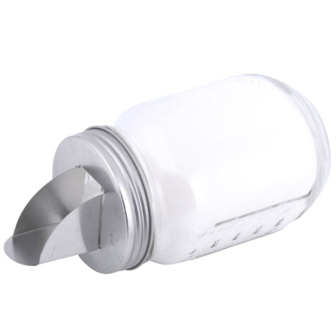 Esschert Design Vorratsglas mit Ausschankdeckel, mit Skala, echtes Glas mit Aluminiumdeckel, Portionierglas