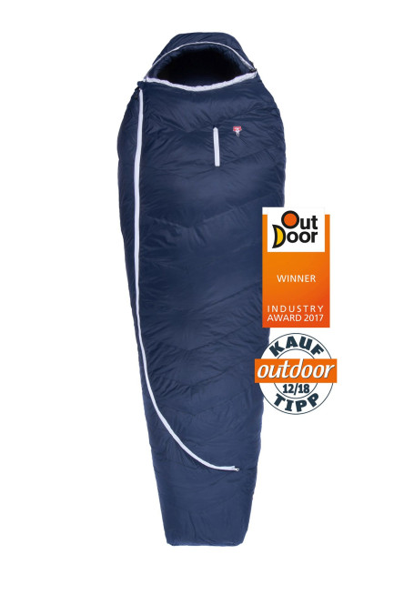 Grüezi bag Biopod DownWool Ice 200 Ice Winter-Schlafsack Winter/Herbst, 230x85cm, bis Körpergröße 200cm, Tkomf -1°C/Tlim -8°C, Packmaß Ø 24 x 26 cm