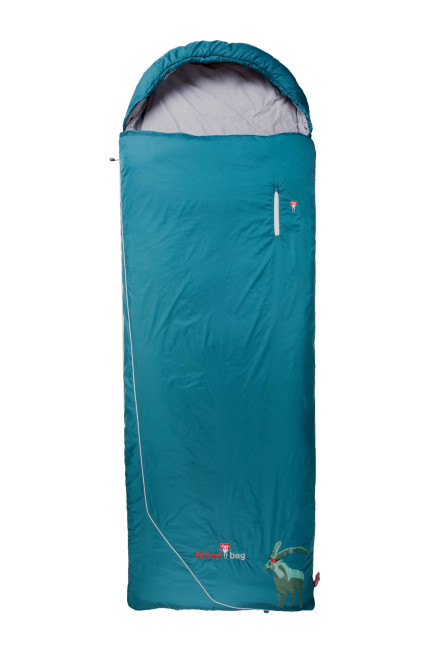 Grüezi bag Biopod Wolle Goas Comfort Rechts Schlafsack, Almwolle-Füllung, bis 191 cm Körpergröße, 1600g, Packmaß Ø21x39 cm, Camping/Hütte/Zelten
