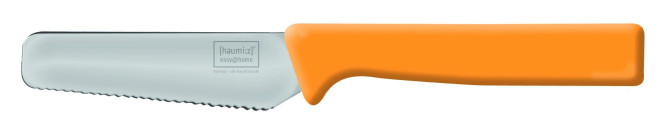 homiez Frühstücksmesser KNIFE orange, Brötchenmesser, Tafelmesser, Brotzeitmesser, Wellenschliff, Soft-Griff
