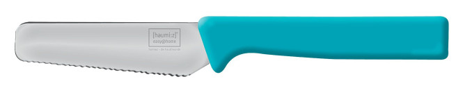 homiez Frühstücksmesser KNIFE blau, Brötchenmesser, Tafelmesser, Brotzeitmesser, Wellenschliff, Soft-Griff