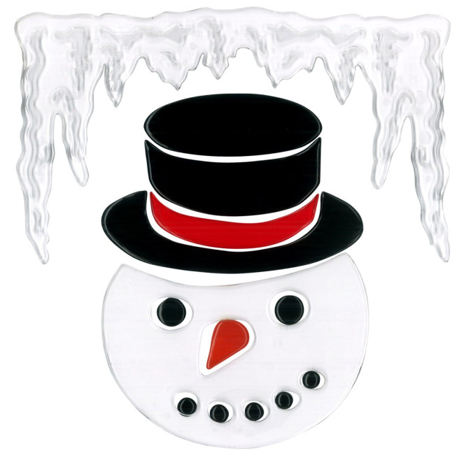 MagicGel Fensterbilder Weihnachten - Frosty (24 x 24 cm), Fensterdeko für das Basteln mit Kindern