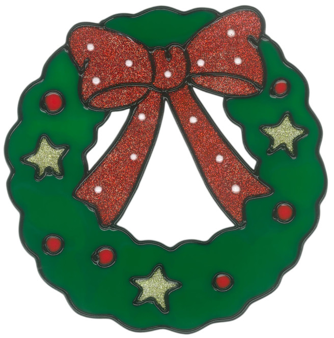 MagicGel Fensterbilder Weihnachten - Kranz (17 x 17 cm), Fensterdeko für das Basteln mit Kindern