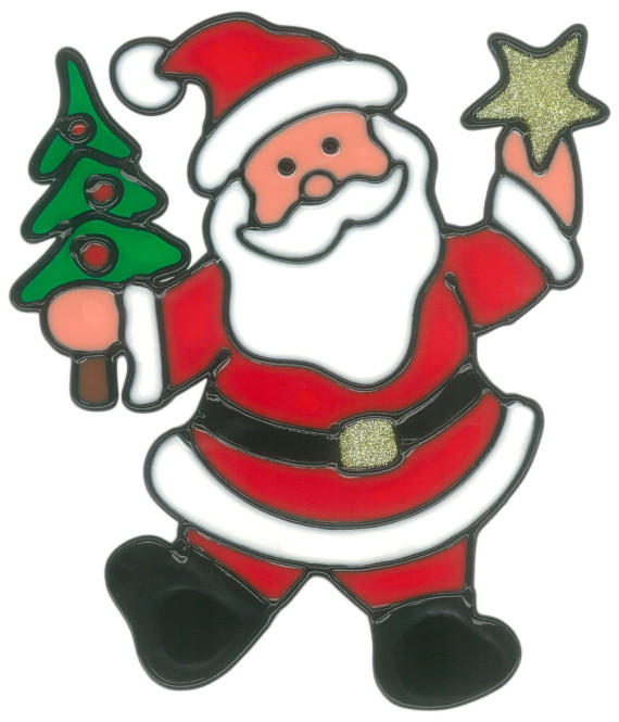 MagicGel Fensterbilder Weihnachten - Nikolaus (15 x 18 cm), Fensterdeko für das Basteln mit Kindern
