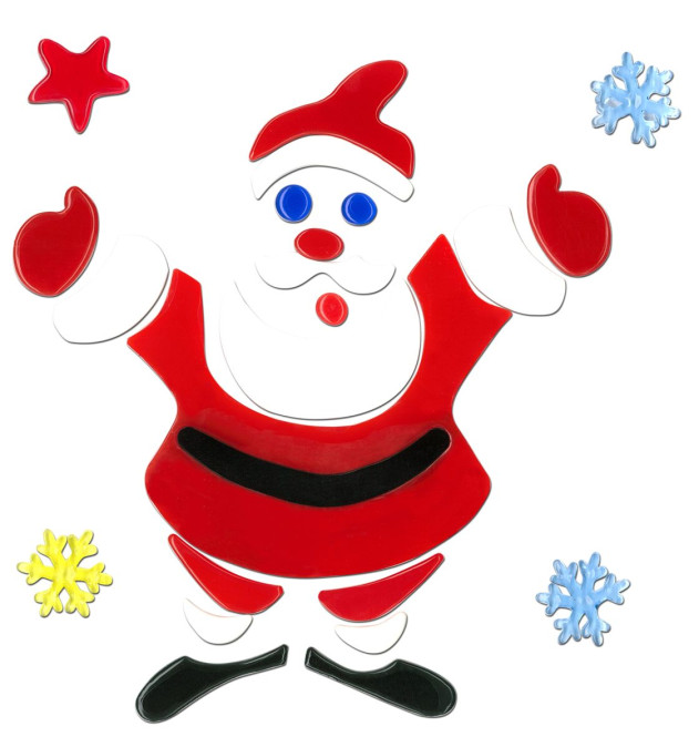 MagicGel Fensterbilder Weihnachten - Nikolaus (23 x 23 cm), Fensterdeko für das Basteln mit Kindern