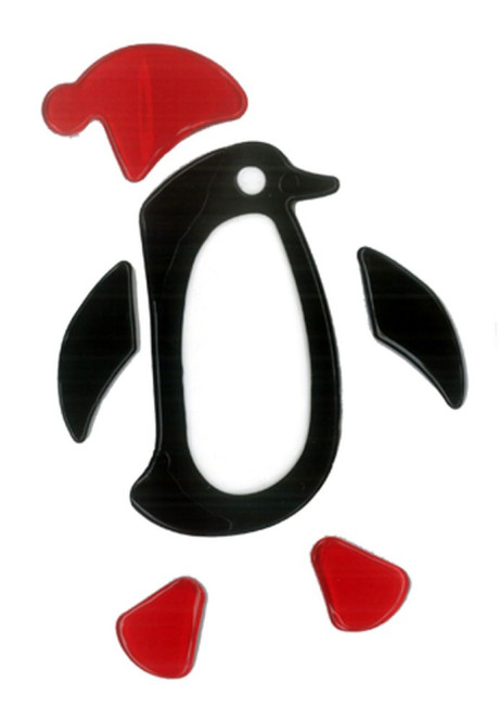 MagicGel Fensterbilder Weihnachten - Pinguin (10 x 16 cm), Fensterdeko, Spiegeldeko