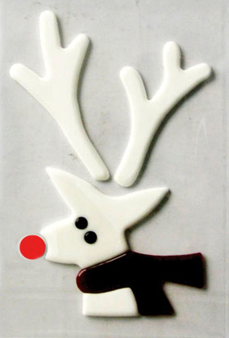 MagicGel Fensterbilder Weihnachten - Rentierkopf (11 x 18 cm), Fensterdeko, Spiegeldeko