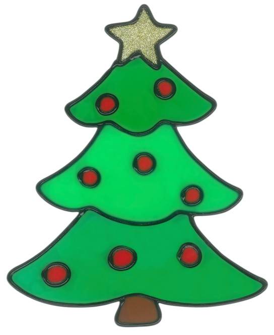 MagicGel Fensterbilder Weihnachten - Tannenbaum (15 x 19 cm), Fensterdeko für das Basteln mit Kindern