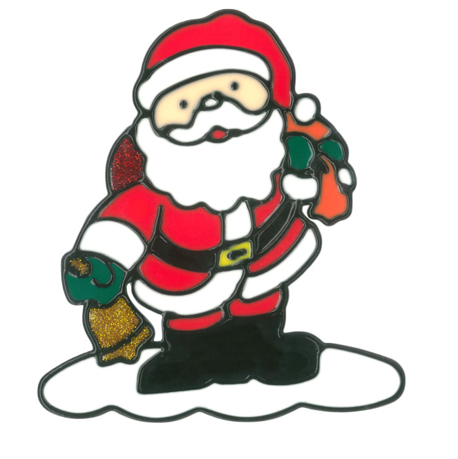 MagicGel Fensterbilder Weihnachten - Weihnachtsmann (15 x 18 cm), Fensterdeko für das Basteln mit Kindern
