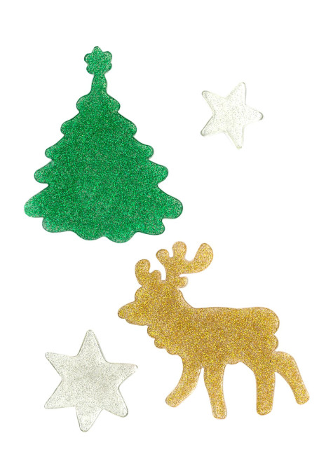 MagicGel Fensterbilder Weihnachten - Winterwald, Fensterdeko für das Basteln mit Kindern