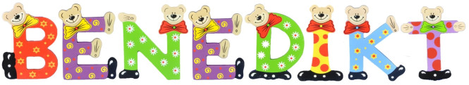 Playshoes Kinder Holz-Buchstaben Namen-Set BENEDIKT - sortiert
