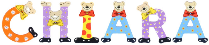 Playshoes Kinder Holz-Buchstaben Namen-Set CHIARA - sortiert