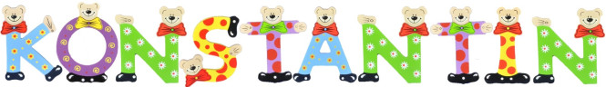 Playshoes Kinder Holz-Buchstaben Namen-Set KONSTANTIN - sortiert