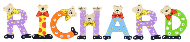 Playshoes Kinder Holz-Buchstaben Namen-Set RICHARD - sortiert