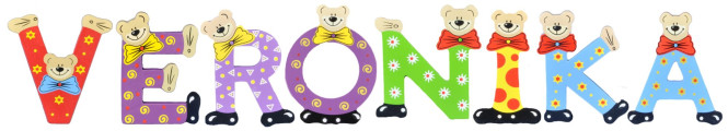 Playshoes Kinder Holz-Buchstaben Namen-Set VERONIKA - sortiert