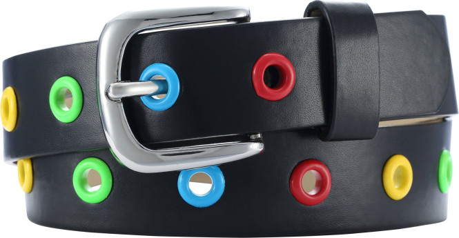 Playshoes PU-Gürtel mit Nieten, 60 cm, in schwarz