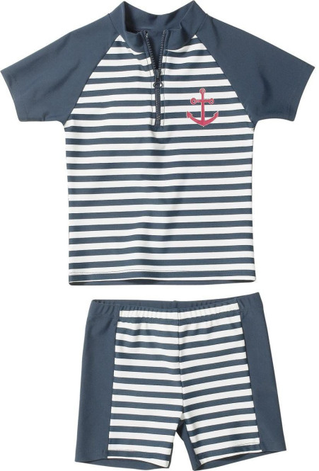 Playshoes UV-Schutz Bade-Set maritim, Größe 74/80, Farbe: marine/weiß