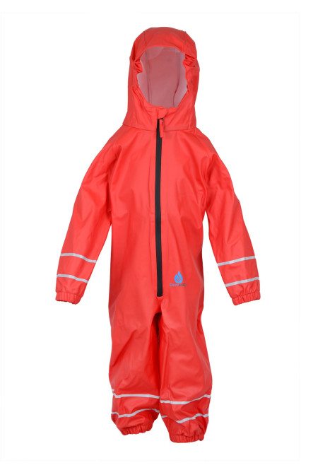 PU Regenanzug Overall für Kinder Rot Größe 98 - 104 | DRY KIDS
