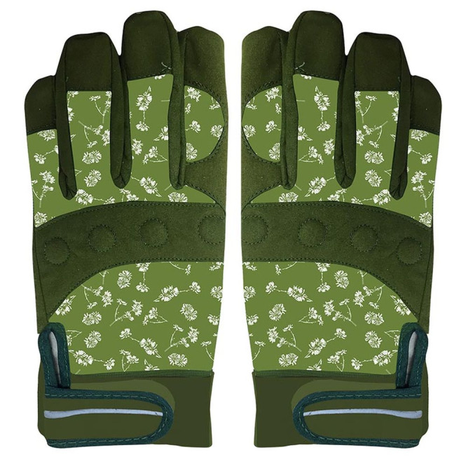 10 Stück Rivanto® Garten Handschuhe gemustert Größe L, Bodenhandschuhe für Garten und Beet, Arbeitshandschuhe mit Klettverschluss, atmungsaktiv
