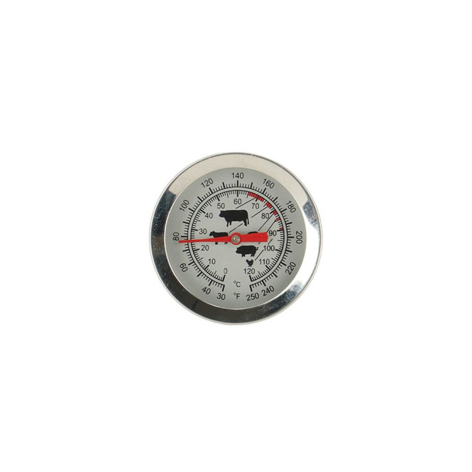 Rivanto® Grill-Fleischthermometer mit Gartemperatur-Skala, Edelstahlgehäuse, Länge 14 cm, Ø 5,5 cm