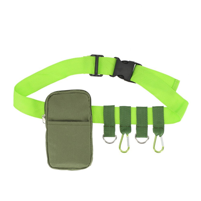 Rivanto® Karabiner Gürtel 60 - 90 cm mit Tasche & 2 Karabinern, Polyester, Tasche 17 cm