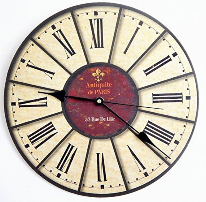 Rivanto® nostalgische Wanduhr mit einem Ø von 30 cm, mit dem Motiv Paris