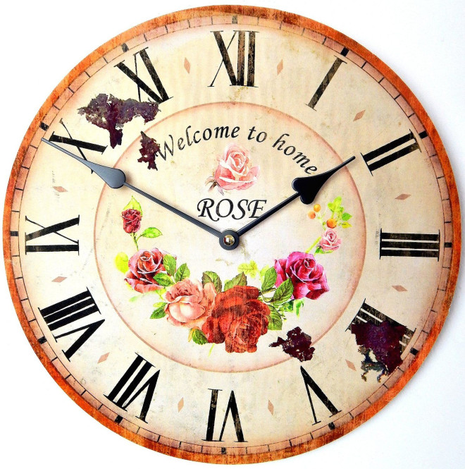 Rivanto® Wanduhr mit 30 cm Durchmesser, Motiv Welcome home