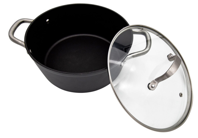 Steuber Premium Kochtopf RECYCLED Ø20cm m. Deckel umweltschonend aus 98% recyceltem Aluminium, Antihaft-beschichtet, alle Herdarten, Backofen-geeignet