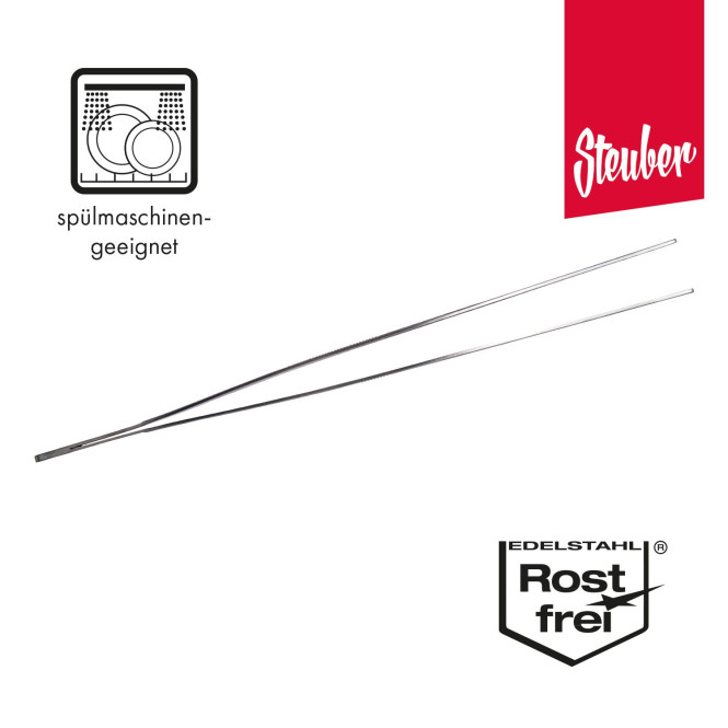 Steuber Premium Line Edelstahl Grillpinzette Länge 30 cm, präziser Grillwender, Fleisch Pinzette, große Pinzette zum Wenden von Lebensmitteln