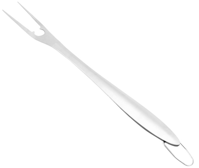 Steuber Premium Line Edelstahl Grillgabel 45 cm, präziser Grillwender, Fleisch Gabel, zum Wenden und aufheben von Fleisch und Grillgut