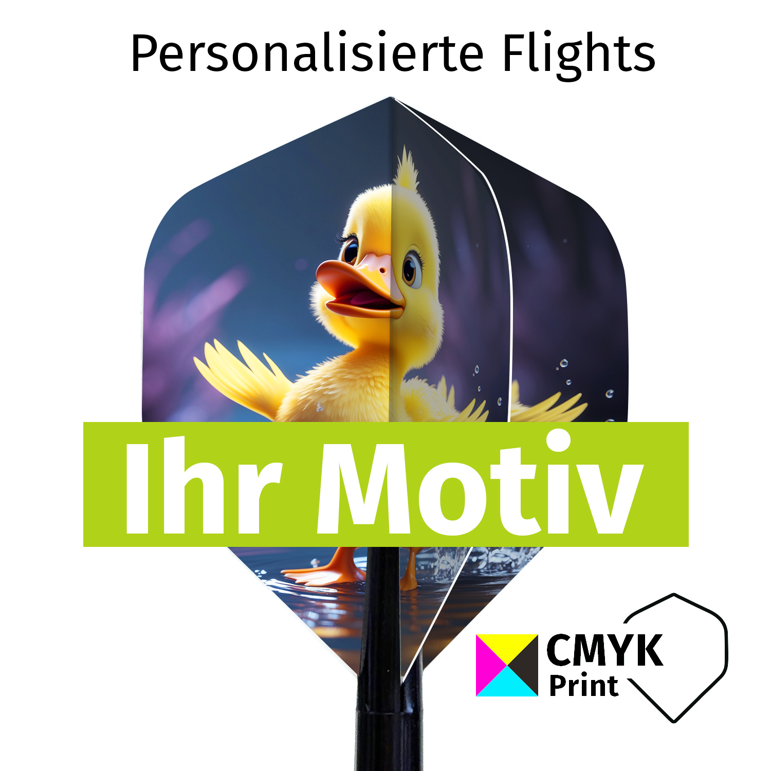 Dartflights bedruckt 4-farbig mit hochwertigem Druck auf 4 Seiten 8 Sets Flights (24 St?ck)