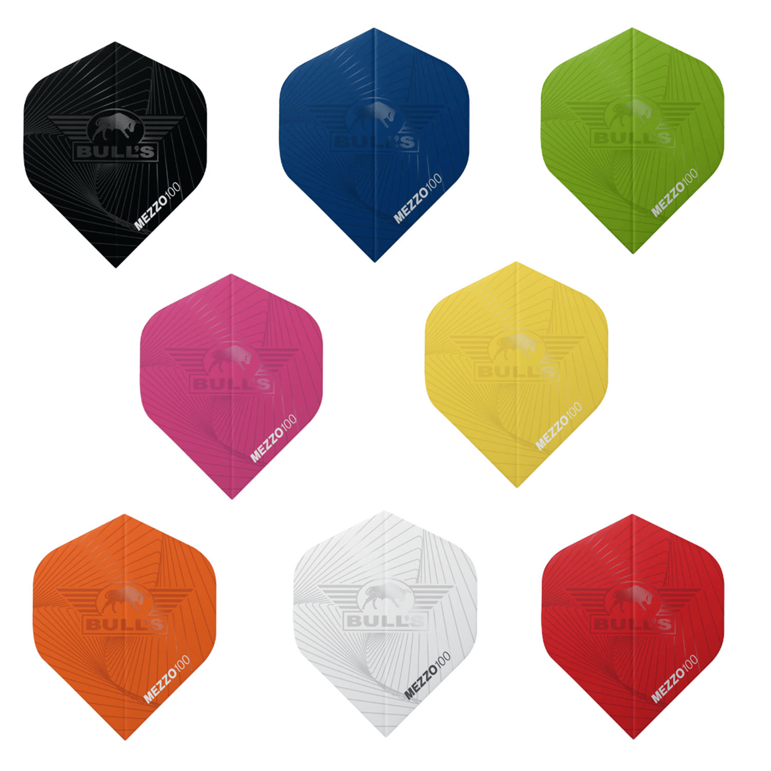 Bull's Mezzo 100 No.2 Flights - 5-Pack Blau