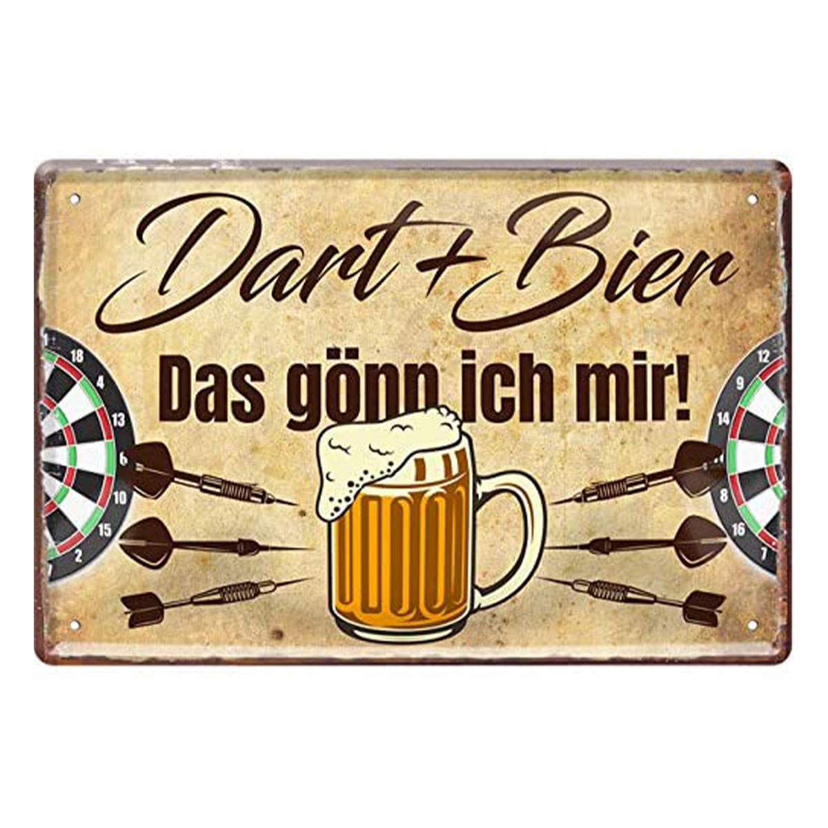 Deko Blechschild 30x20cm ? Dart + Bier - Das g?nn ich mir!