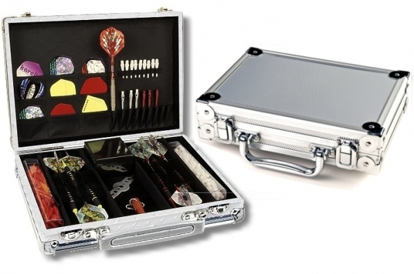 Dartkoffer LUXUS, Farbe silber-aluminium