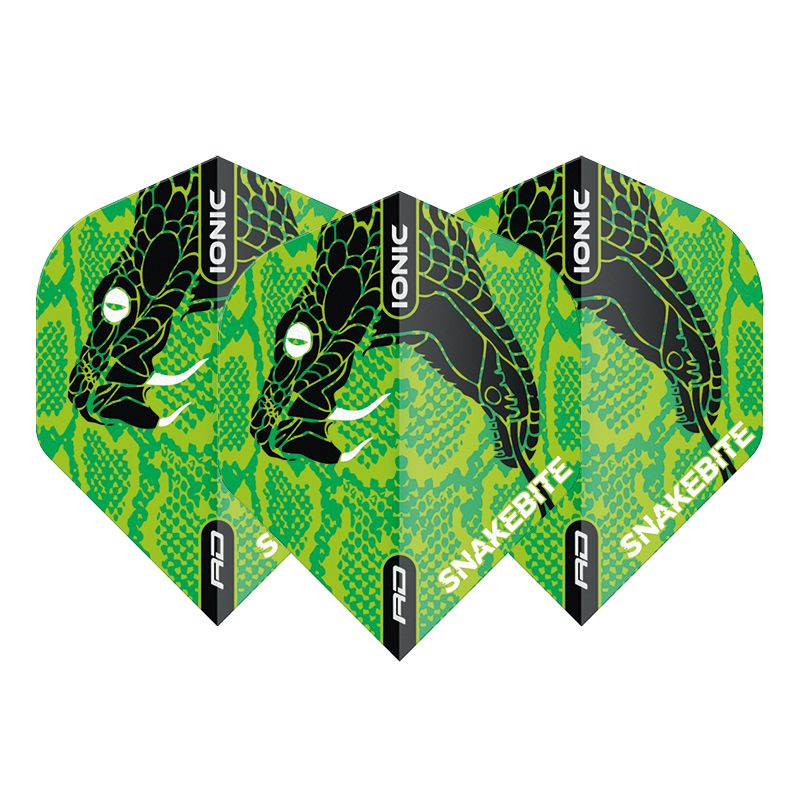 Peter Wright Snakebite Ionic Snake Head Green Dart Flights
