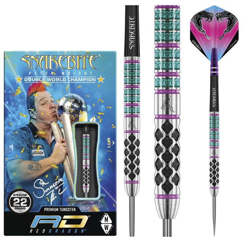 Red Dragon Peter Wright Snakebite Supa-Venom Steeldarts 22g