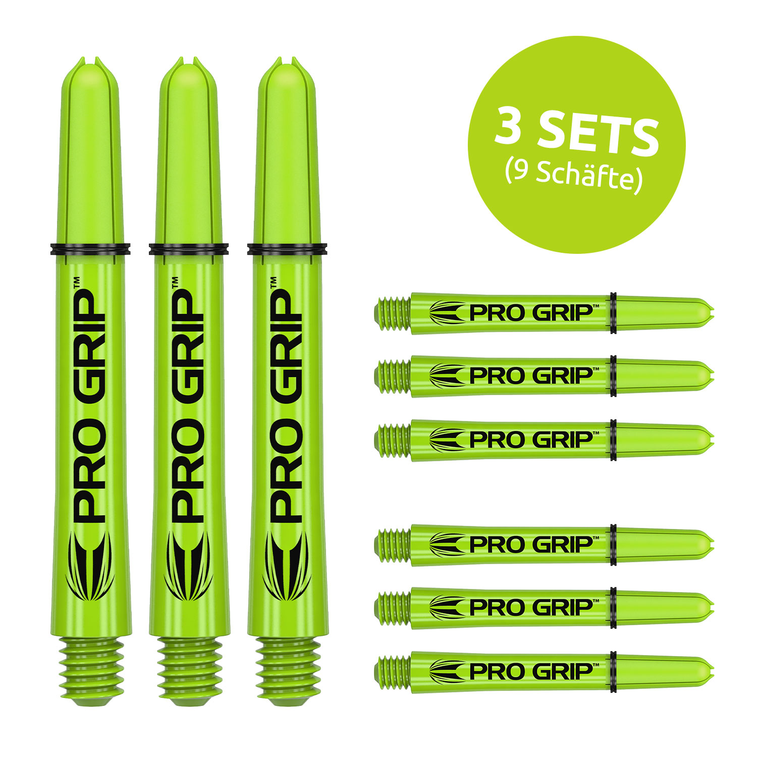 Target Pro Grip Schaft - Gr?n - 3 Sets Short 34 mm