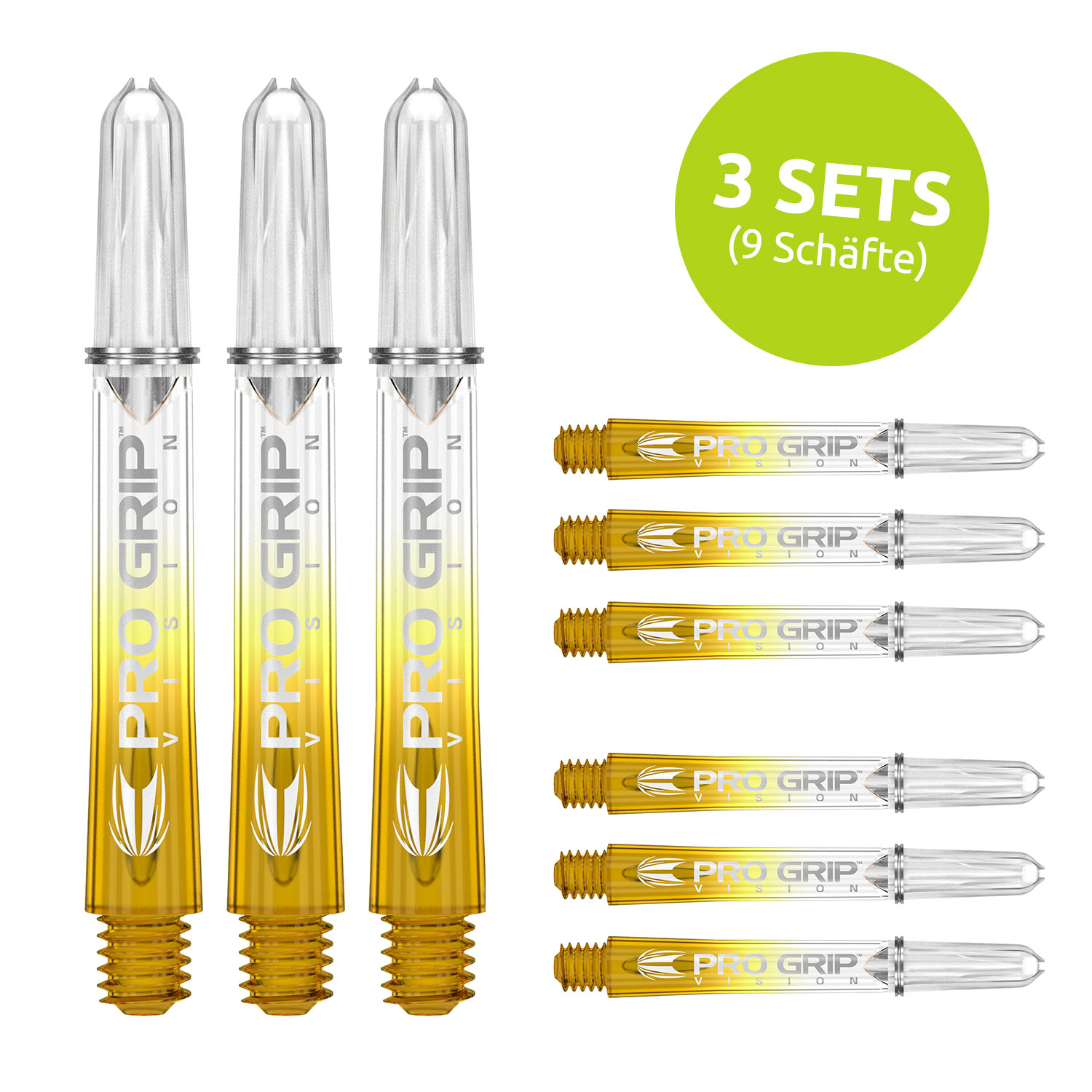 Target Pro Grip Schaft - Vision Yellow / Gelb - 3 Sets Medium 48 mm