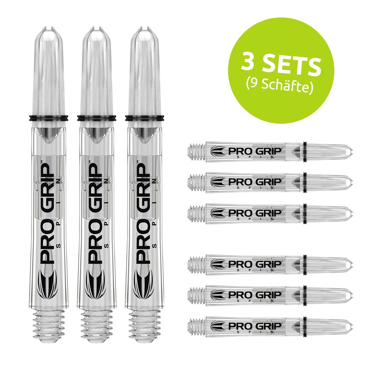 Target Pro Grip Spin Schaft - Clear - 3 Sets Medium 48 mm