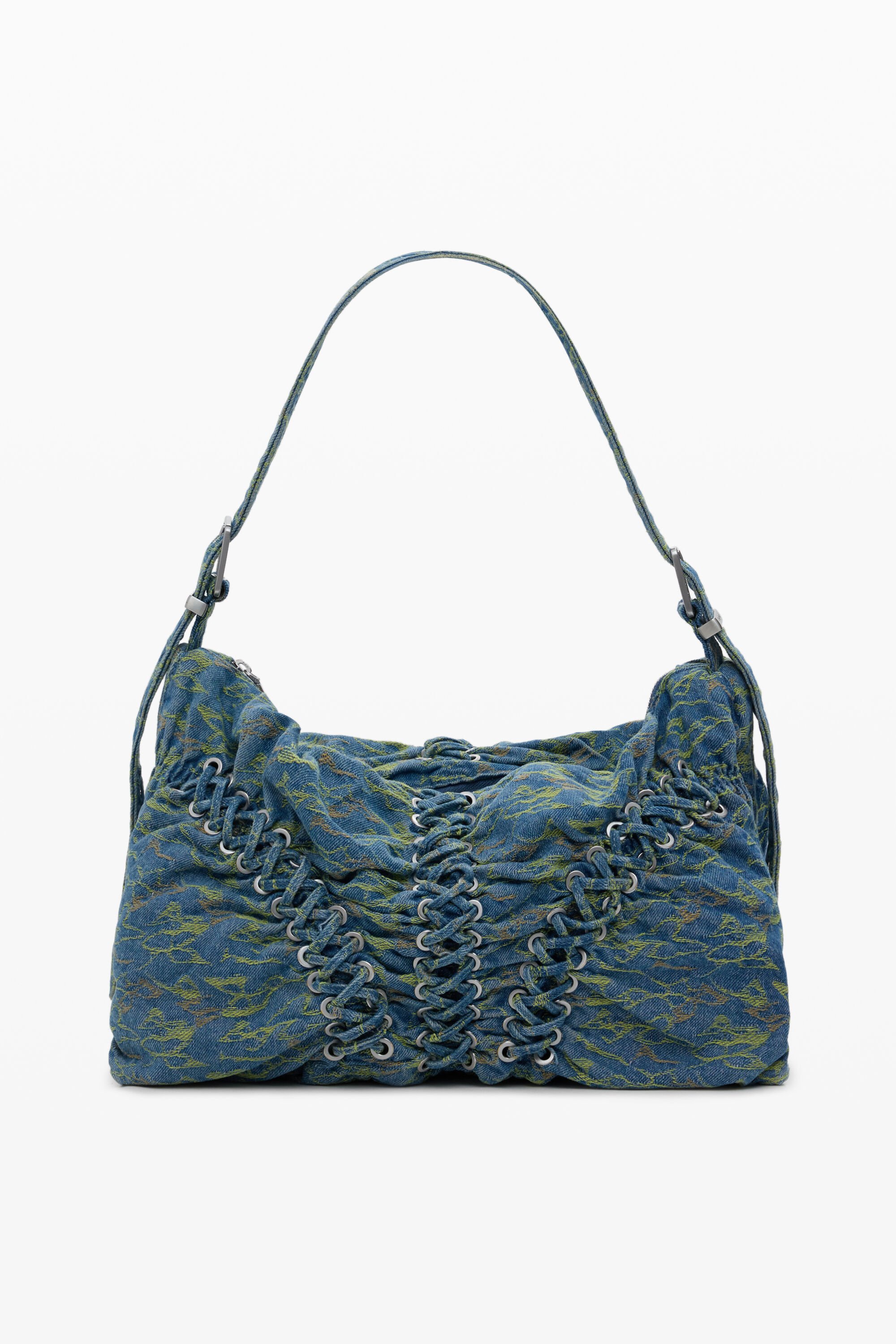 Desigual, Große geflochtene Denim-Tasche, Damen, Blau, U
