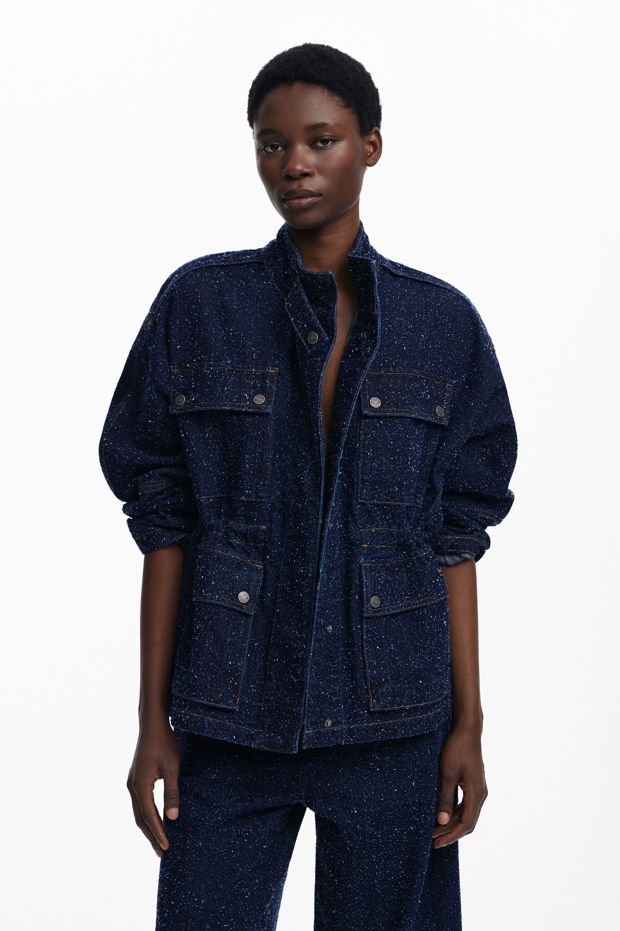 Desigual, Truckerjacke mit Taschen, Damen, Blau, L