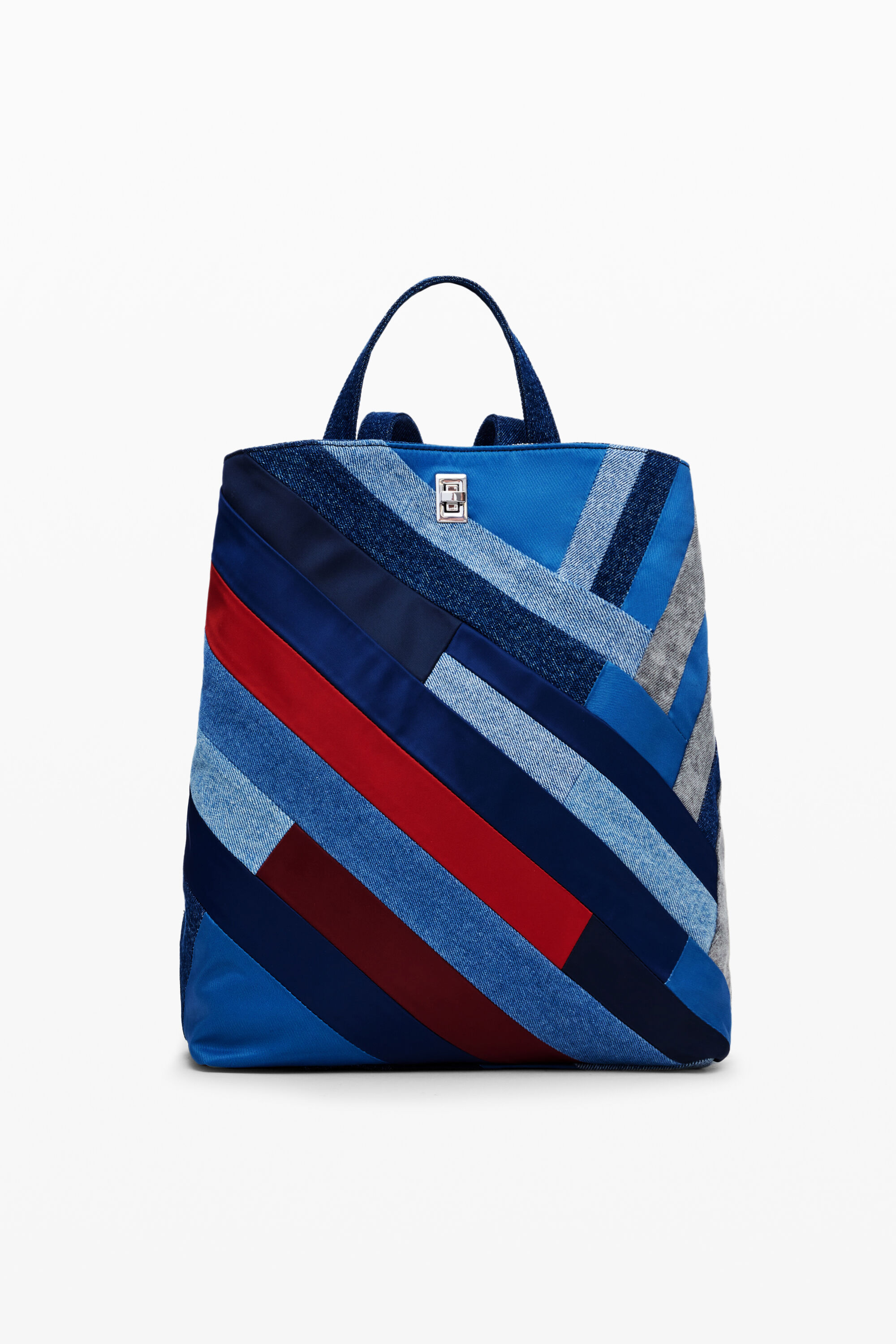 Desigual, Denim-Rucksack mit Aufnähern, Blau, U