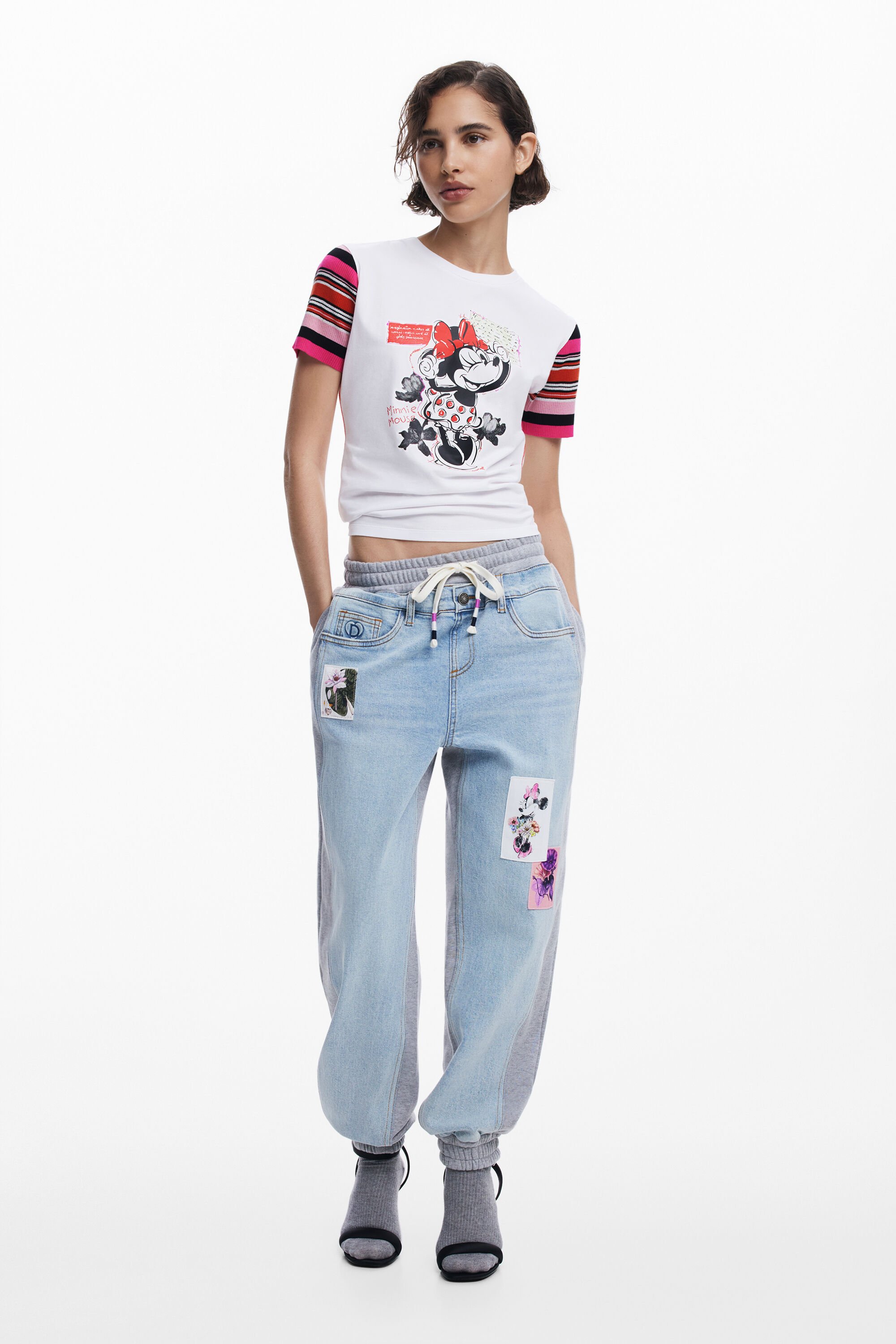 Desigual, Jogger-Jeans Minnie Mouse™, Damen, Baumwolle, Blau, XS