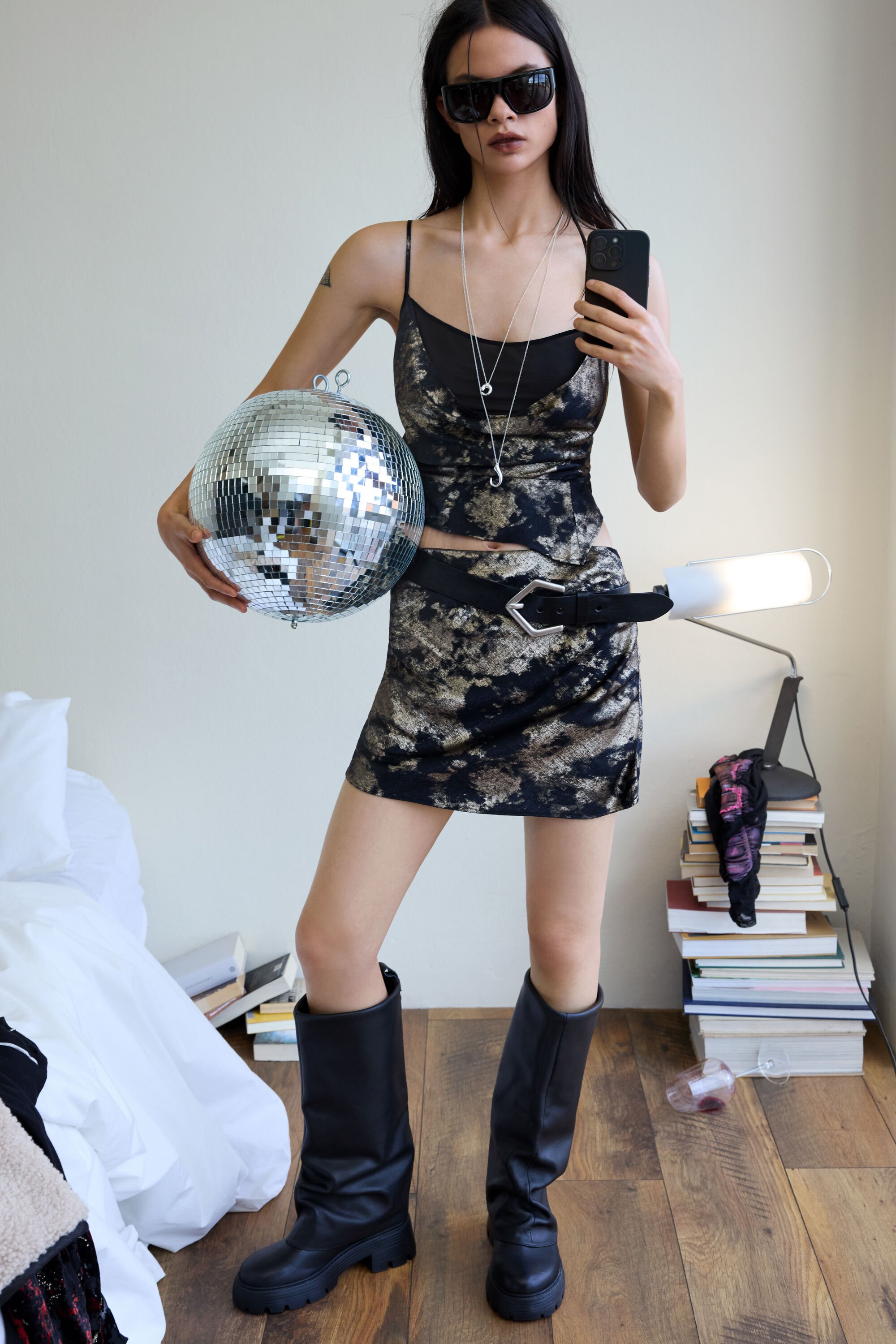 Desigual, Drapiertes Top-Shirt, Damen, Polyester, Schwarz, XS