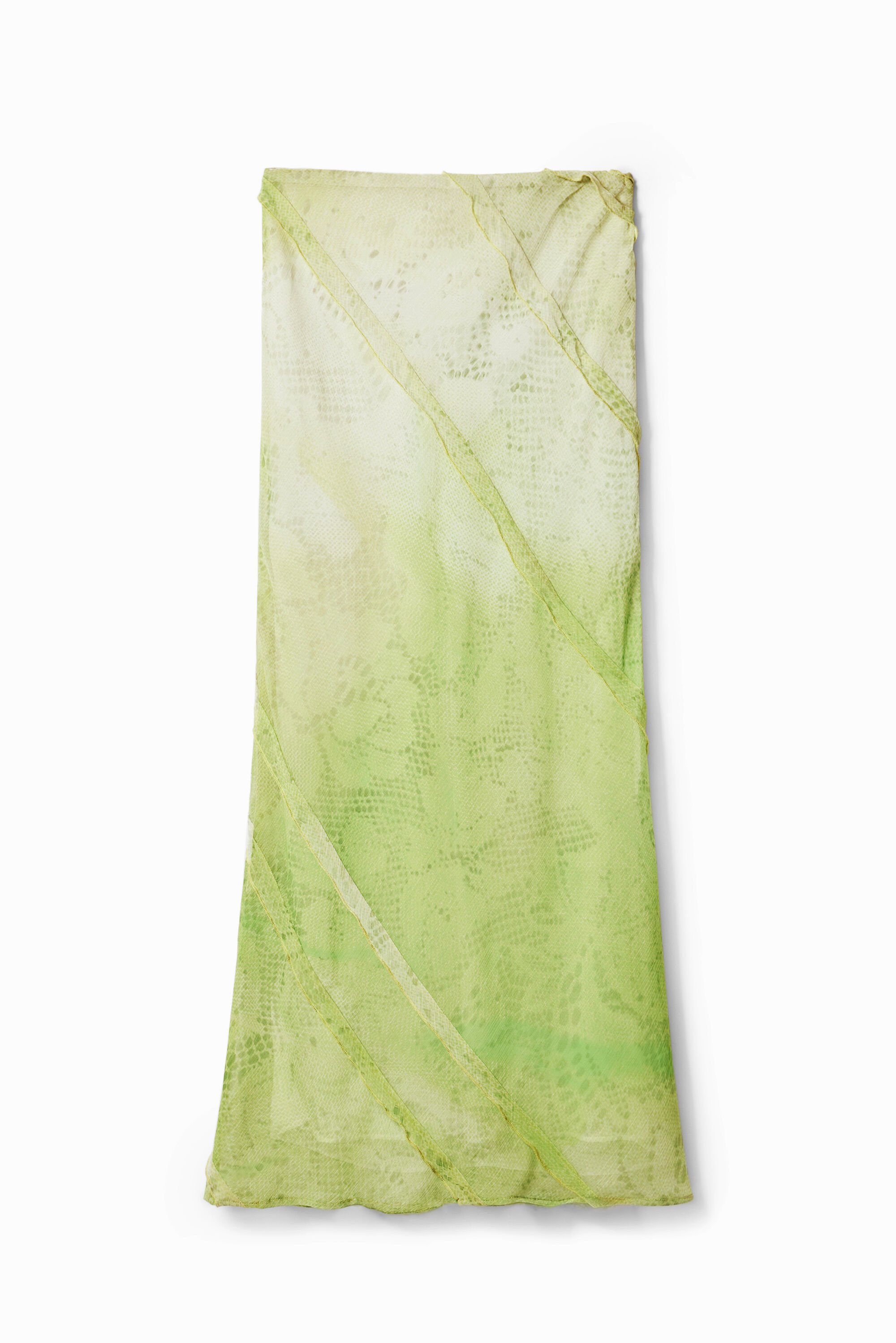 Desigual, Midirock mit Blumen-Spitze, Polyester, GrüN, L